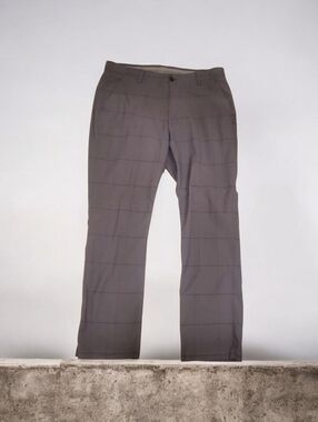 Under Armour Match Play Golf Pants 36x34 (36×29 Measured) Gray Stretch Check
